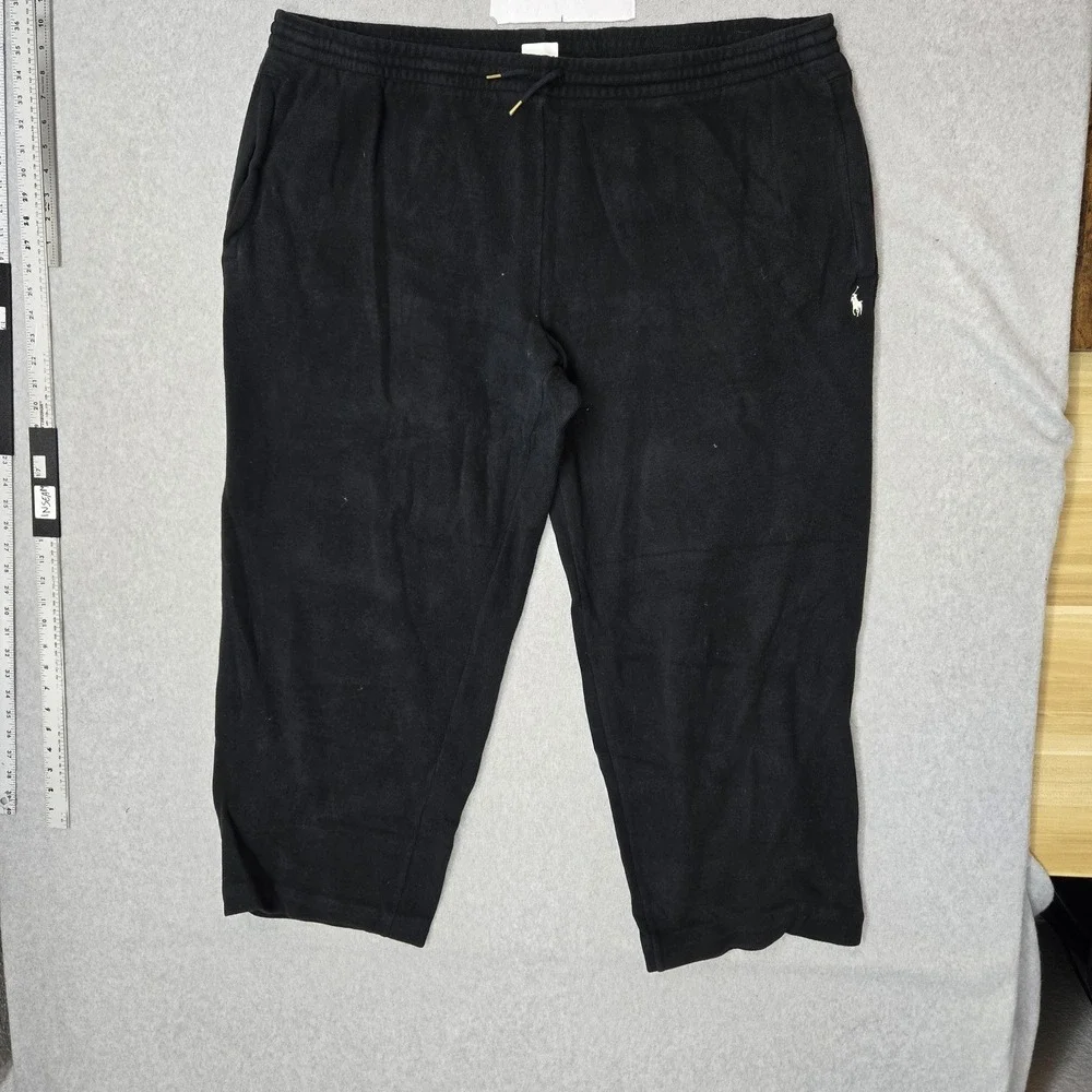 Polo By Ralph Lauren Men Activewear Pants 4XB BIG Black Embroidered Sweatpants